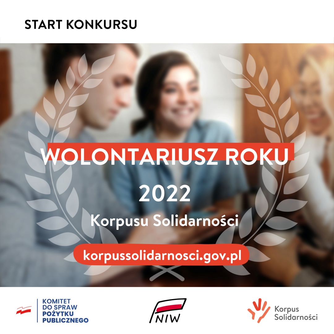 Podziękuj wolontariuszowi – weź udział w konkursie Wolontariusz Roku Korpusu Solidarności 2022!