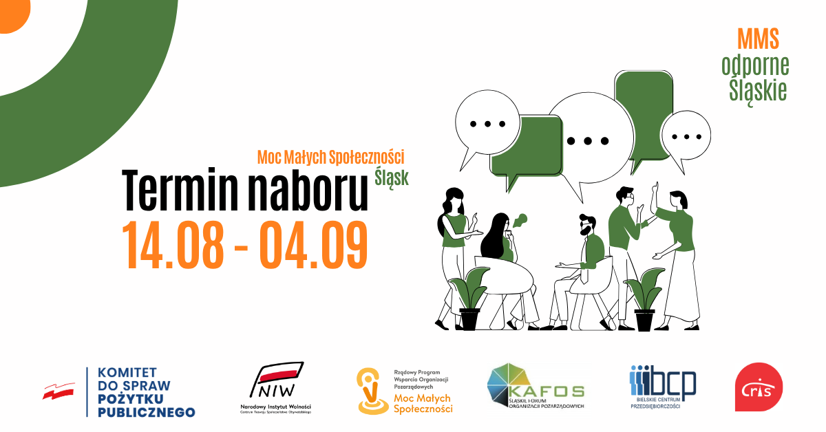 Nabór wniosków w konkursie ,,MMS – Odporne Śląskie” rusza 14 sierpnia 2025!